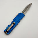 Microtech Cypher II D/E Stonewash w/ Blue Handle 1242-10BL (Consignment)