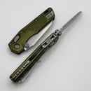 Microtech MSI RAM LOK Mini OD Green Frag Aluminum Handles w/ Part Serrated Stonewash M390MK 210M-11FROD