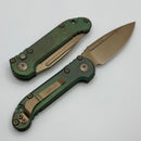 Microtech Marfione Select LUDT Gen III Antique Green Titanium Slab Side Handles & Bronze S/E 1135-13MS2