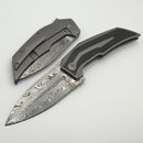 Reate Knives T4000 Titanium Handle w/ Carbon Fiber Inlay & 3.875" Damasteel