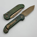 Microtech Marfione Select LUDT Gen III Antique Green Titanium Slab Side Handles & Bronze T/E 1136-13MS2