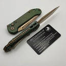 Microtech Marfione Select LUDT Gen III Antique Green Titanium Slab Side Handles & Bronze T/E 1136-13MS2