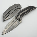 Reate Knives T4000 Titanium Handle w/ Marble Carbon Fiber Inlay & 3.875" Damasteel