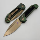 Microtech Marfione Select LUDT Gen III Antique Green Titanium Textured Inlaid Handles & Bronze S/E 1135-13MS3
