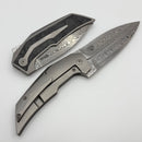 Reate Knives T4000 Titanium Handle w/ Marble Carbon Fiber Inlay & 3.875" Damasteel