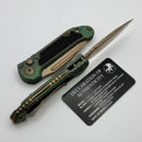 Microtech Marfione Select LUDT Gen III Antique Green Titanium Textured Inlaid Handles & Bronze S/E 1135-13MS3