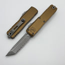 Microtech UTX-85 Gen IV w/ Tan Handle & Apocalyptic Full Serrated T/E M390MK 12334-12APTA
