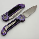 Microtech Marfione Select LUDT Gen III Purple Haze Textured Inlaid Titanium Handles w/ Purple Accents & Stonewash Full Serrated Tanto 1136-12MS10