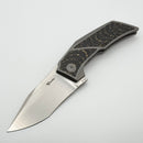 Reate Knives T3500 Titanium w/ Snake Skin Gold Carbon Inlay & M390