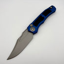 Heretic Knives Wraith Auto V4 Blue Handle w/ Grip Inlays & Bead Blast Bowie MagnaCut Blade H002-3A-BLU (Consignment)