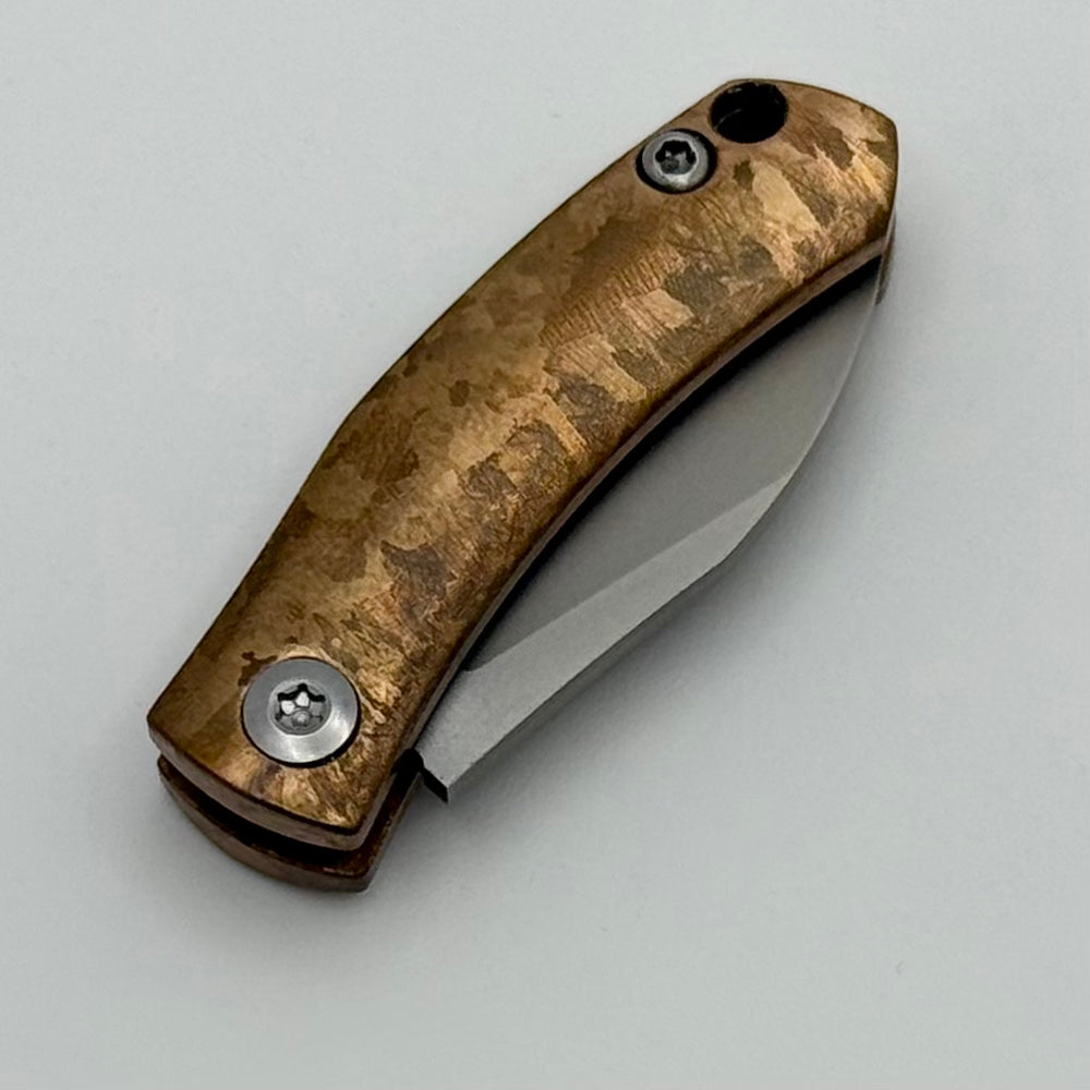 Kunwu Nano Folding Neck Knife w/ Spotted Copper Handle & 1.28