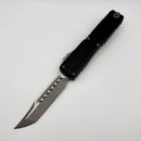 Factory Blem Microtech Ultratech EX - ZBP Hellhound Apocalyptic w/ Black Milled Handle Signature Series 1119EX-10APS