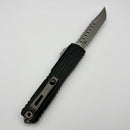 Factory Blem Microtech Ultratech EX - ZBP Hellhound Apocalyptic w/ Black Milled Handle Signature Series 1119EX-10APS
