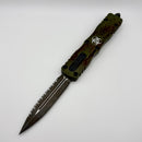 Factory Blem Microtech Dirac Delta D/E Full Serrated Outbreak Deep Engraved Signature Series 227-3OBDS