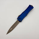 Factory Blem Microtech Knives Mini Hera Apocalyptic Double Edge M390MK w/ Blue Handle 1702M-10APBL