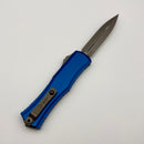 Factory Blem Microtech Knives Mini Hera Apocalyptic Double Edge M390MK w/ Blue Handle 1702M-10APBL