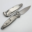 Marfione Select Microtech Socom Ram-Lok Titanium Slab Handles w/ Blue Accents & Stonewash M390MK 160RLS-10MS3