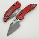 Microtech Knives Manual M-Stitch RAM LOK Red Frag Aluminum Handles & Apocalyptic M390MK 169MRL-10APFRRD