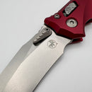 Factory Blem Microtech Amphibian Mini RAM LOK Merlot Frag Aluminum & Stonewash M390MK 137MRL-10FRMR