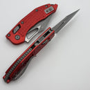 Microtech Knives Manual M-Stitch RAM LOK Red Frag Aluminum Handles & Apocalyptic M390MK 169MRL-10APFRRD