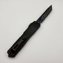 Pre-Owned Microtech Marfione Select Ultratech ZBP Tanto Blued Baker Forge Icestorm Damascus w/ Hefted Black Handle 1123-16MS3