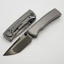 Chaves Redencion Street Stonewash Integral Magnetic Inlaid Titanium Handle & Bright Stonewash DLC M390 Tanto