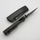 Chaves Redencion Street Satin Flats Black PVD Integral Magnetic Inlaid Titanium Handle & M390 Tanto