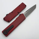 Chaves Dissident Red Flat Handle w/ Black Hardware & Stonewash Two Tone Blasted Tanto M390