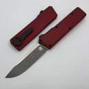 Chaves Dissident Red Flat Handle w/ Black Hardware & Stonewash Two Tone Blasted Drop Point M390