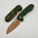 REMETTE RT-Camel Green G-10 Handles w/ Titanium Plated 14C28N Blade