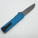 Chaves Dissident Blue Battleworn Crosshatch Handle w/ Blackout Hardware & Stonewash Drop Point M390