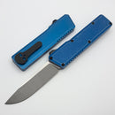 Chaves Dissident Blue Battleworn Crosshatch Handle w/ Blackout Hardware & Two Tone Stonewash Drop Point M390