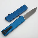 Chaves Dissident Blue Battleworn Crosshatch Handle w/ Blackout Hardware & Two Tone Stonewash Drop Point M390