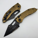 Microtech Borka Stitch Auto w/ Tan Handles & Partial Serrated M390 169-2TA