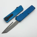 Chaves Dissident Blue Battleworn Crosshatch Handle w/ Blackout Hardware & Two Tone Stonewash Tanto M390