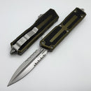 Microtech Scarab 2 Gen 3 OD Green Handles w/ D/E Stonewash Partial Serrated M390MK 1280-11OD
