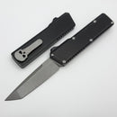 Chaves Dissident Black Crosshatch Battleworn Handles w/ Stonewash Hardware & Stonewash Tanto M390