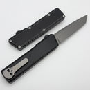 Chaves Dissident Black Crosshatch Battleworn Handles w/ Stonewash Hardware & Stonewash Tanto M390