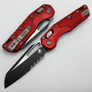 Microtech Knives MSI RAM LOK Red Aluminum Frag Handles & Part Serrated Two Tone Black M390MK 210-2FRRD