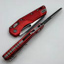 Microtech Knives MSI RAM LOK Red Aluminum Frag Handles & Part Serrated Two Tone Black M390MK 210-2FRRD