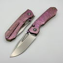 Remette RT-Rhino Pink Crystal Titanium Handles w/ Pearlescent M390 Blade RNTB1