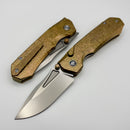 Remette RT-Rhino Gold Crystal Titanium Handles w/ Pearlescent M390 Blade RNTB2