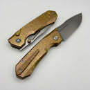 Remette RT-Rhino Gold Crystal Titanium Handles w/ Pearlescent M390 Blade RNTB2