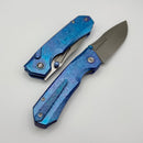 Remette RT-Rhino Blue Crystal Titanium Handles w/ Pearlescent M390 Blade RNTB3