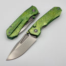Remette RT-Rhino Green Crystal Titanium Handles w/ Pearlescent M390 Blade RNTB4