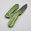 Remette RT-Rhino Green Crystal Titanium Handles w/ Pearlescent M390 Blade RNTB4