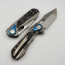 Remette Saker Falcon Bead Blasted Titanium Handle Carbon Fiber Inlay w/ Satin S45VN Blade ASTP-3