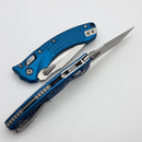 Microtech Amphibian Mini RAM LOK Blue Frag Aluminum & Stonewash M390MK 137MRL-10FRBL