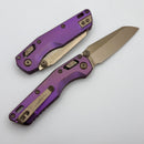 Microtech Marfione Select MSI RAM LOK Mini Fluted Royal Purple Titanium Handles w/ Bronze Accents & Bronze M390MK 210M-13FLMS5