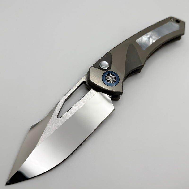 Heretic Custom Pariah M/A Hefted Titanium Handles w/ Mother of Pearl Inlays & Mirror Polish